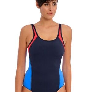 Freya Navy and Blue One Piece Swimsuit - 32GG uk